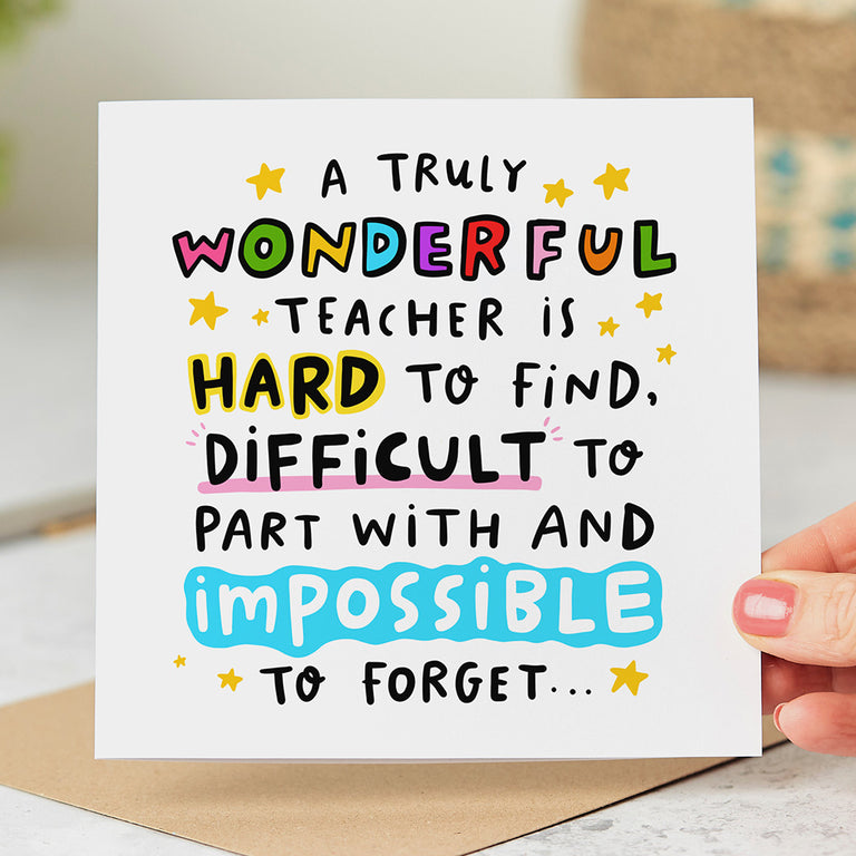 Truly Wonderful Teacher Card