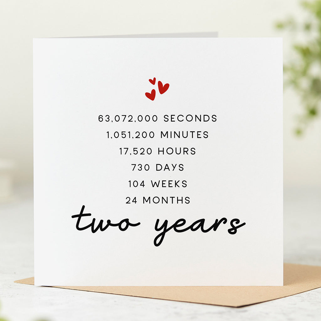 2nd Anniversary Card - 2 Years Countdown