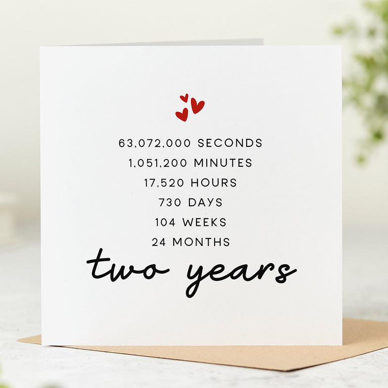2nd Anniversary Card - 2 Years Countdown