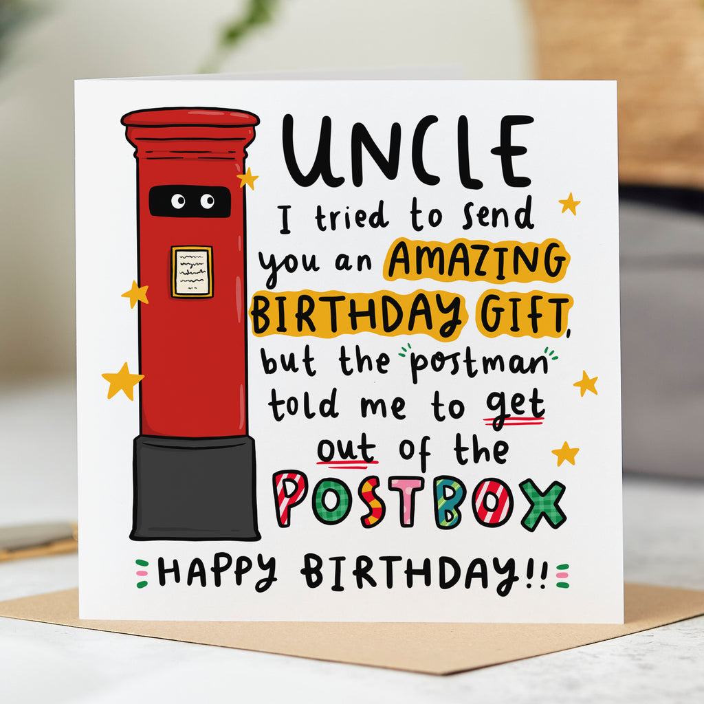 Uncle Post Box Birthday Card