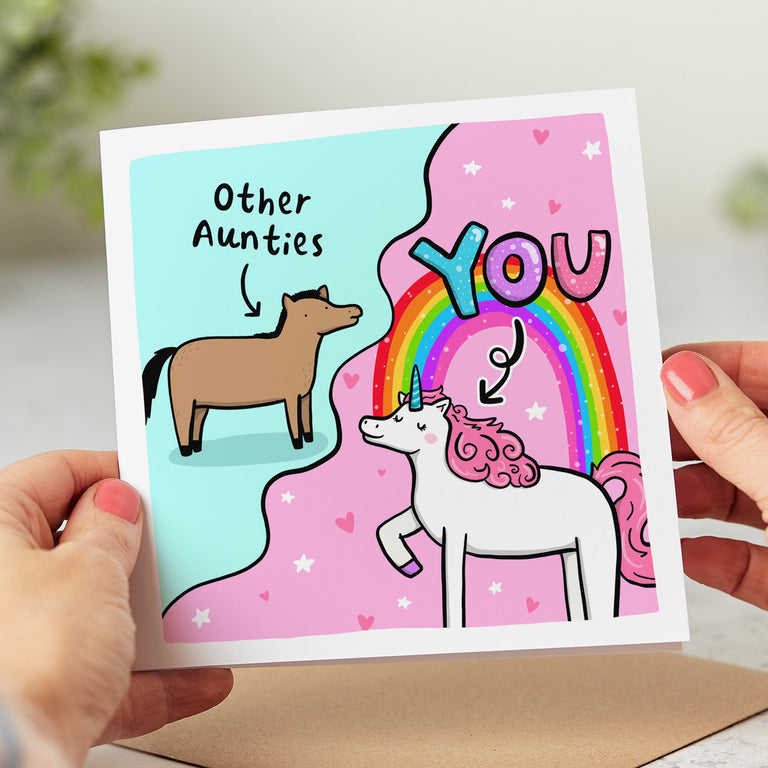 Auntie Unicorn Birthday Card