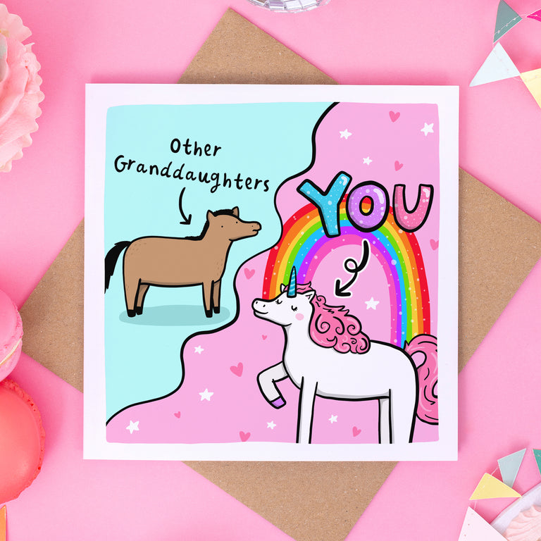 Granddaughter Unicorn Birthday Card