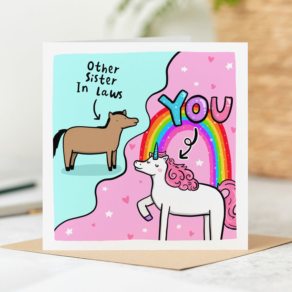 Sister in Law Unicorn Birthday Card