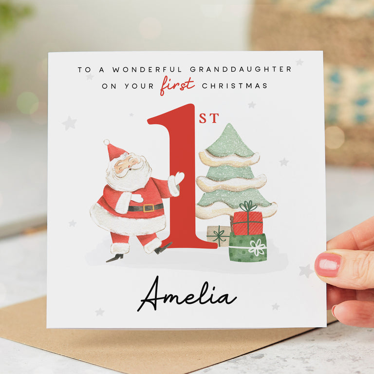 Granddaughter Wonderful 1st Christmas Card