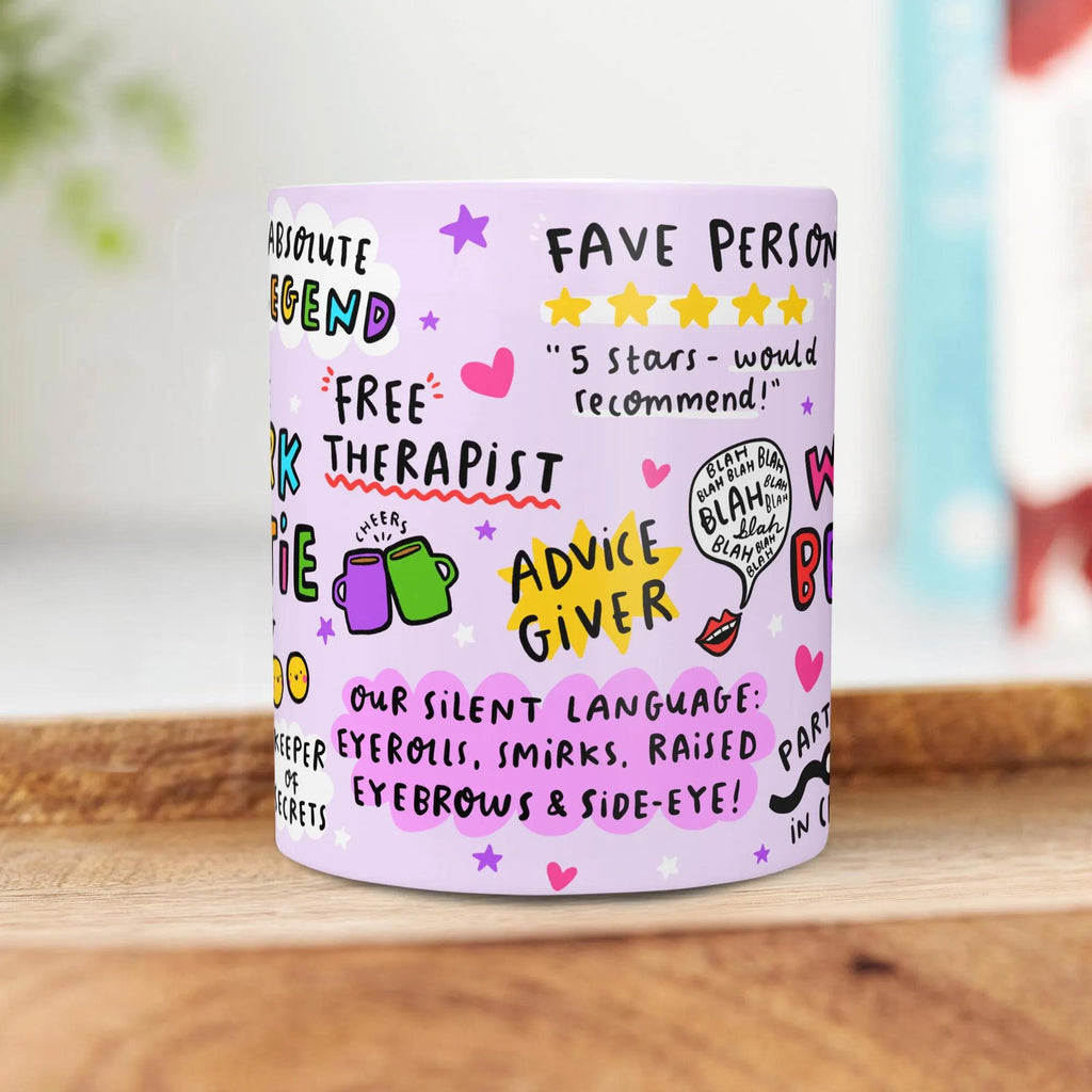 Work Bestie Bundle | Funny Mug, Coaster & Card for Colleague