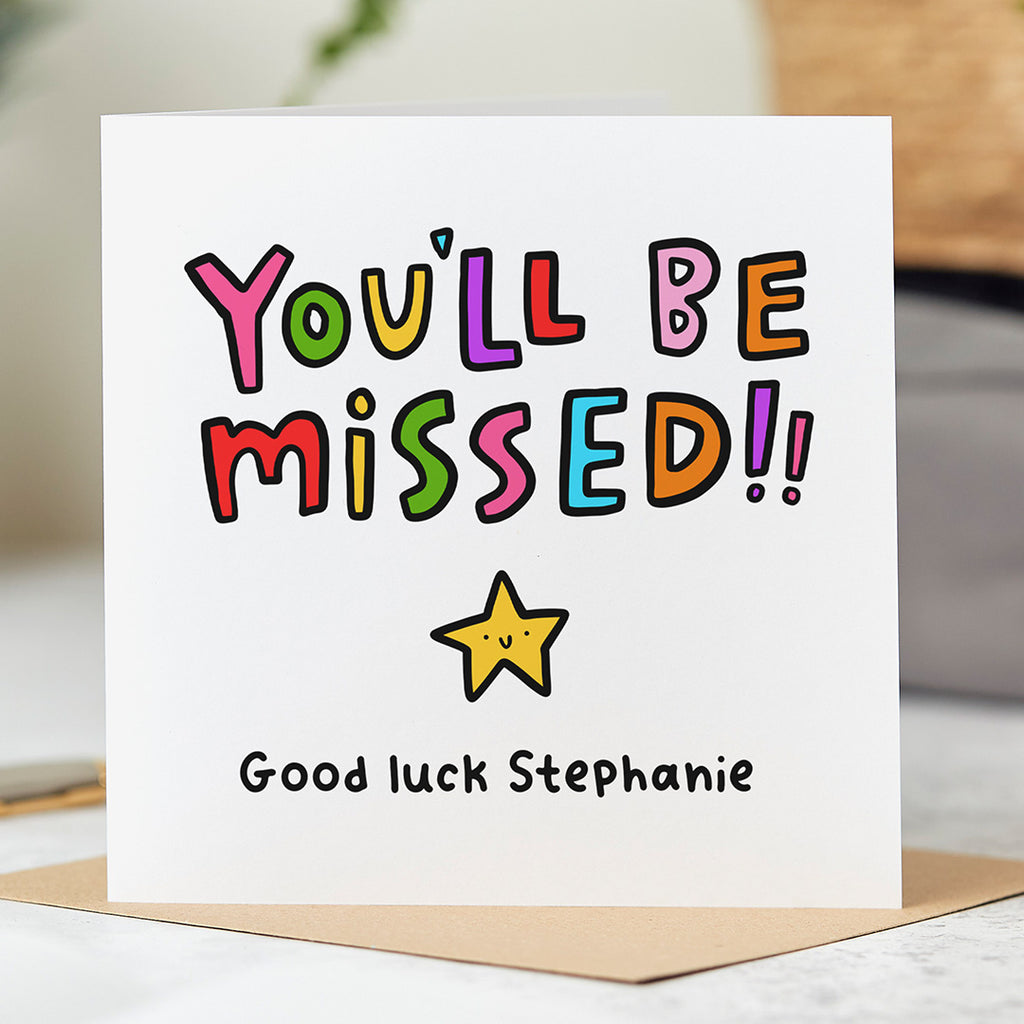 Personalised Good Luck Card - Be Missed