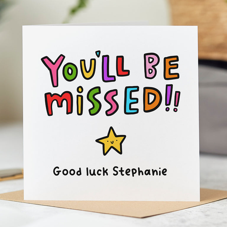 Personalised Good Luck Card - Be Missed