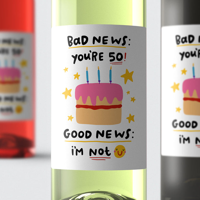 Fifty Bad News Wine Label