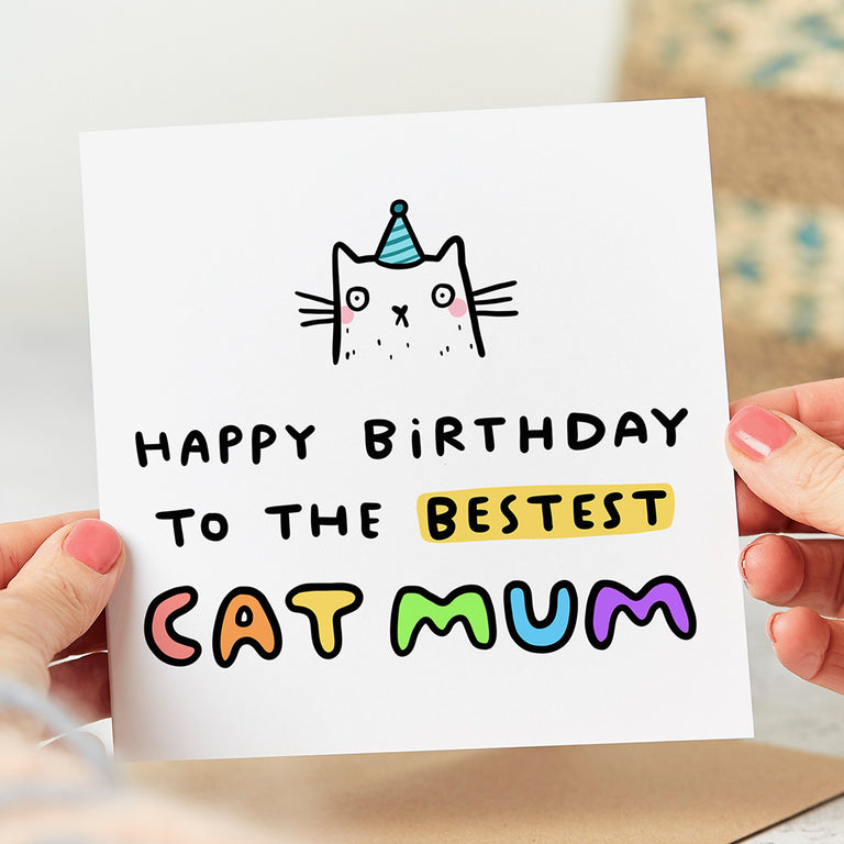 Bestest Cat Mum Birthday Card