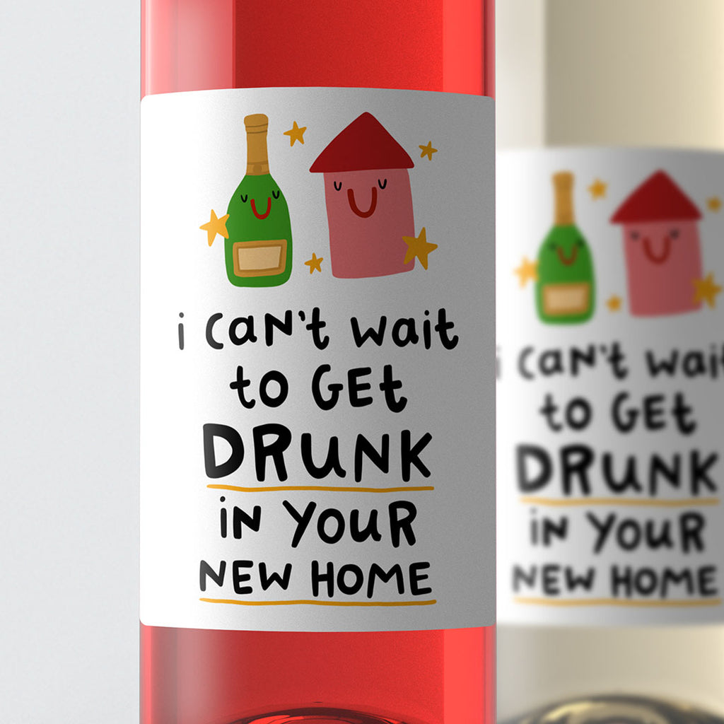 Can't Wait To Get Drunk Wine Label