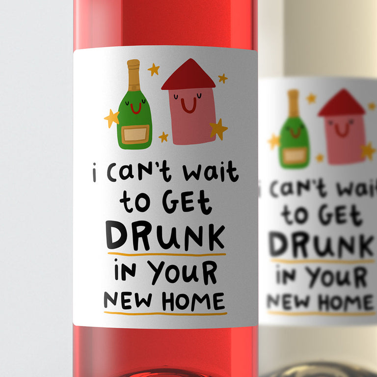 Can't Wait To Get Drunk Wine Label