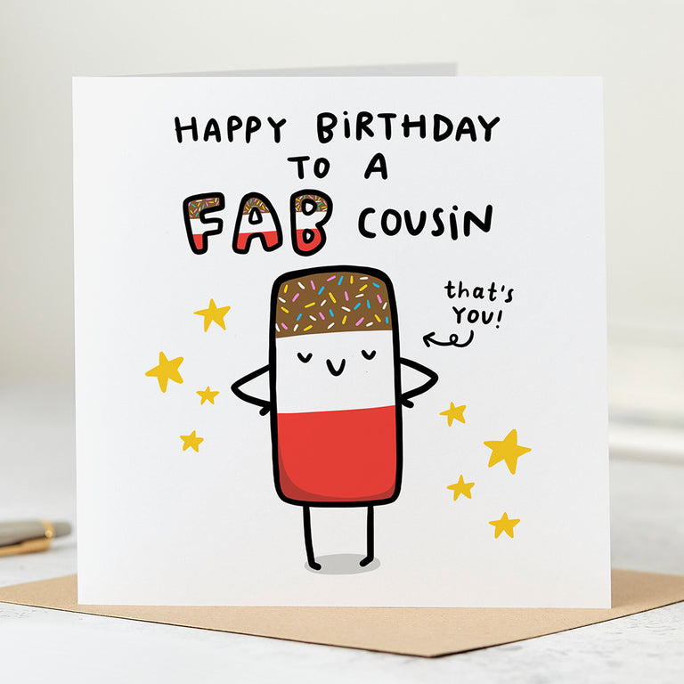 Fab Cousin Birthday Card
