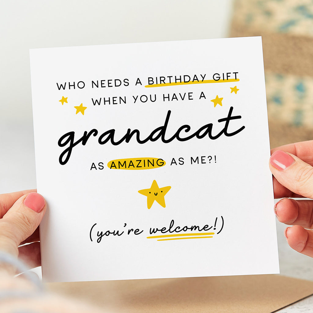 Grandcat as Amazing as Me Birthday Card