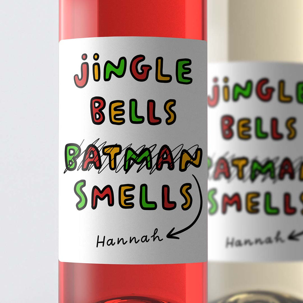 Personalised Christmas Wine Label - Jingle Bells