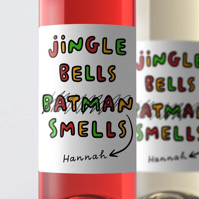 Personalised Christmas Wine Label - Jingle Bells