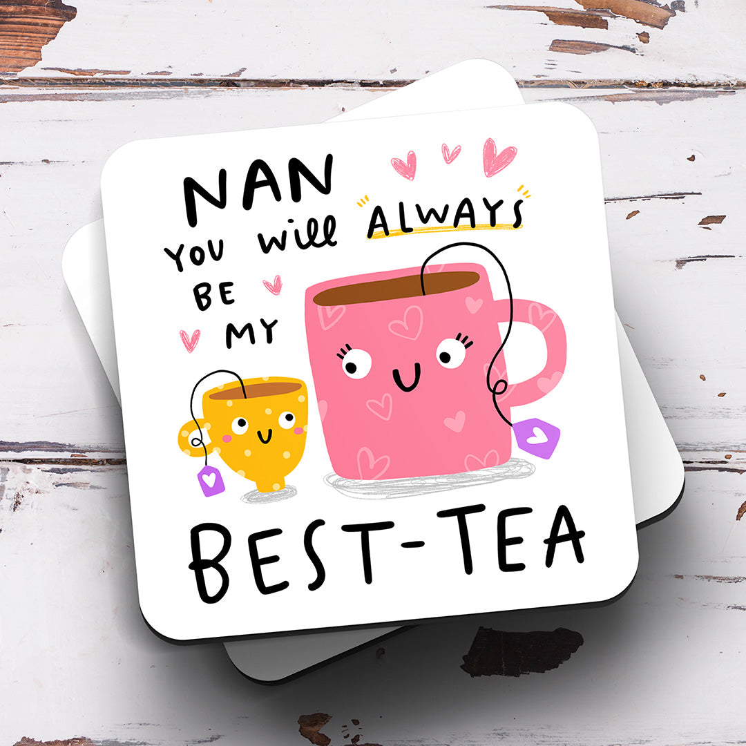 Nan My Best Tea Coaster Fun Pun tastic Nan Gift Arrow Gift Co