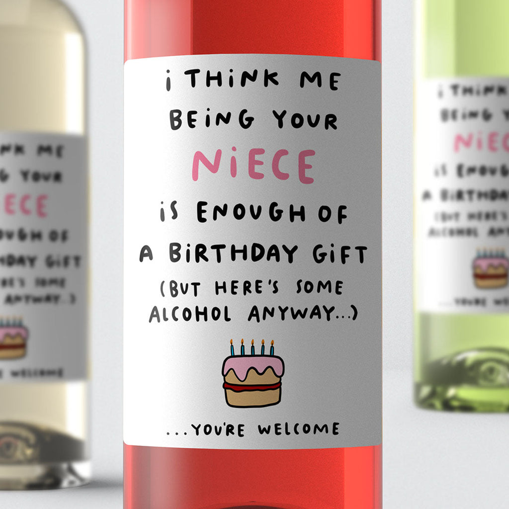 Niece Enough Birthday Wine Label