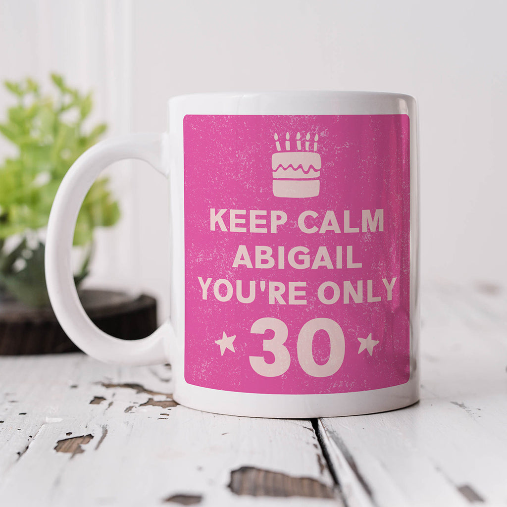 Personalised Birthday Mug - Keep Calm Pink