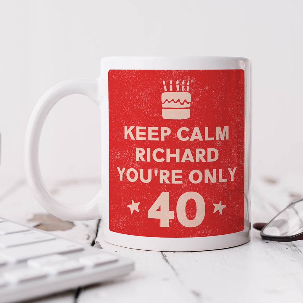 Personalised Birthday Mug - Keep Calm Red