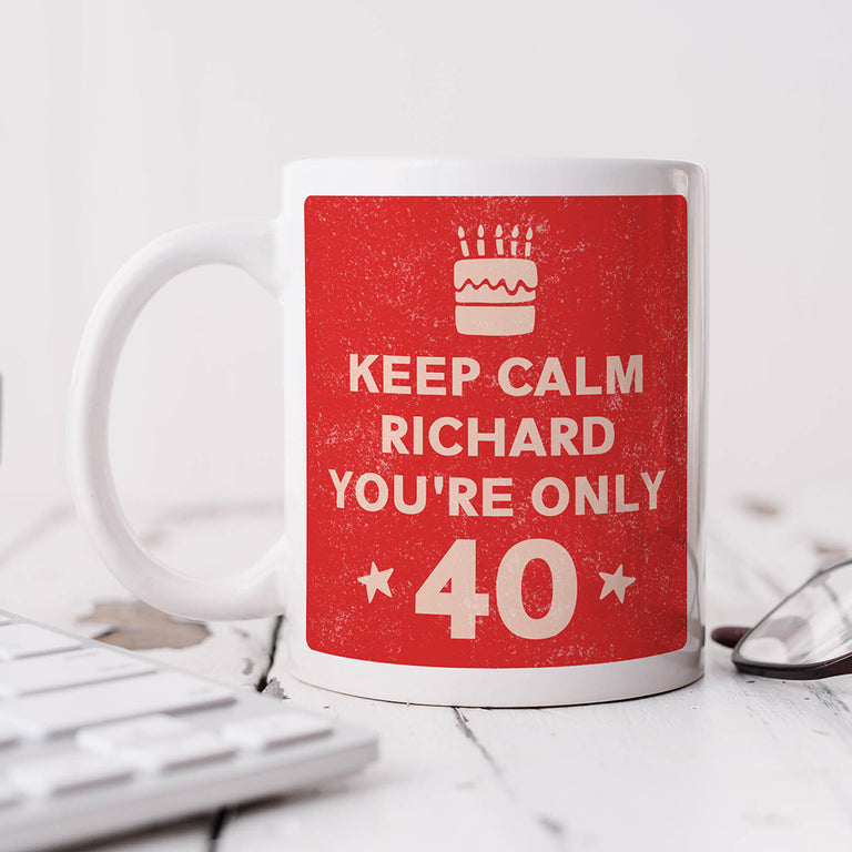 Personalised Birthday Mug - Keep Calm Red
