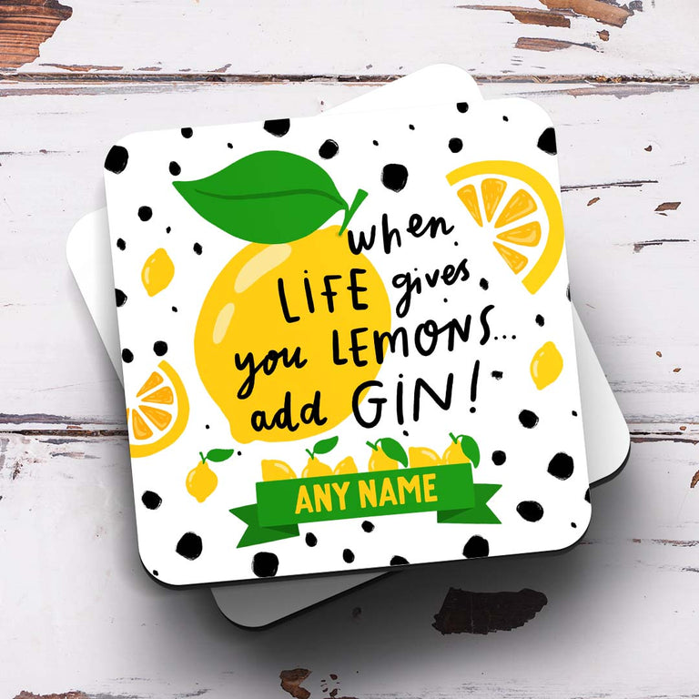 Personalised Coaster - Lemons And Gin