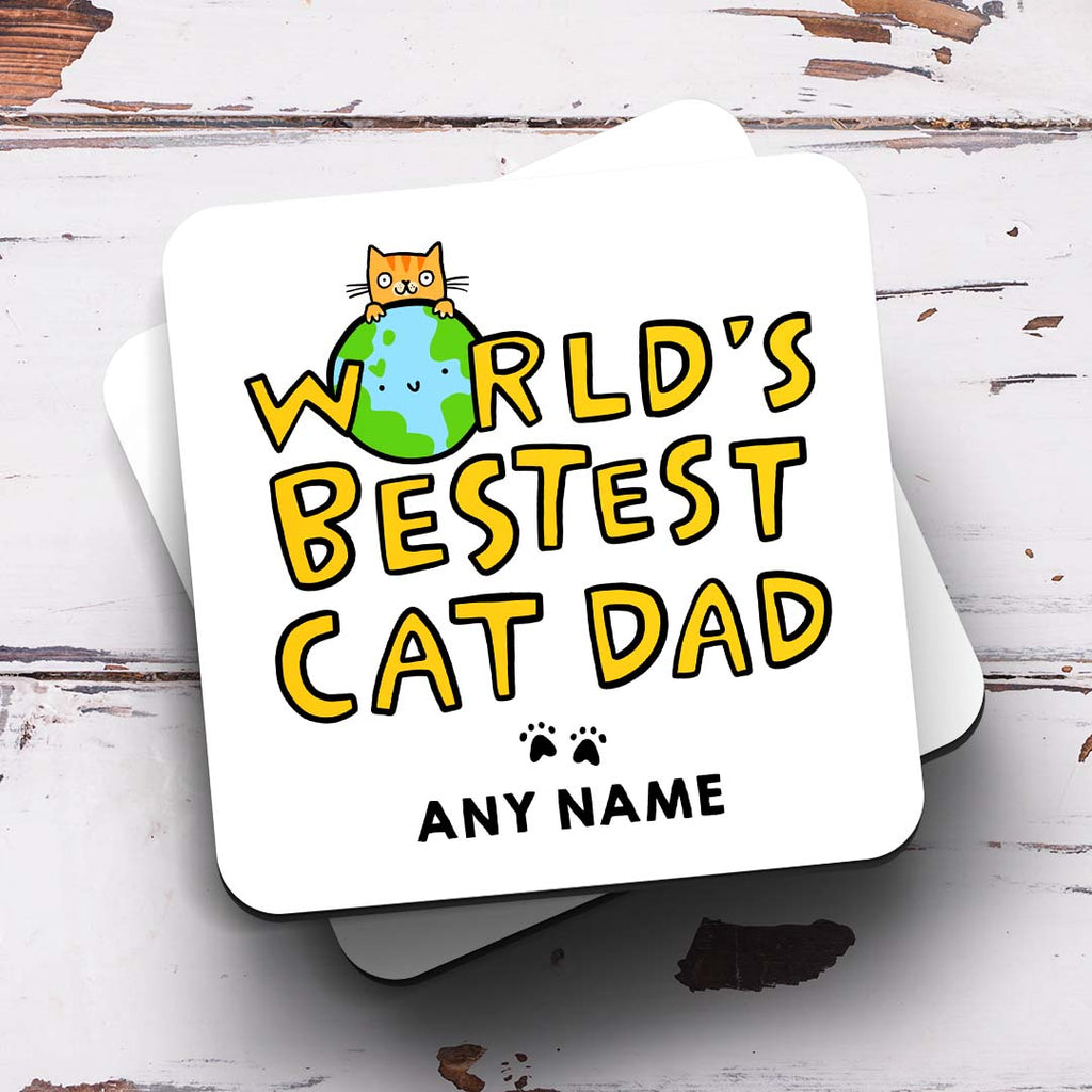 Personalised Coaster - Bestest Cat Dad