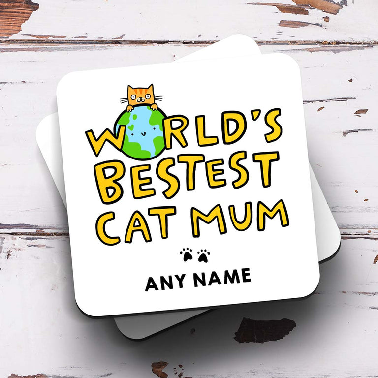 Personalised Coaster - Bestest Cat Mum