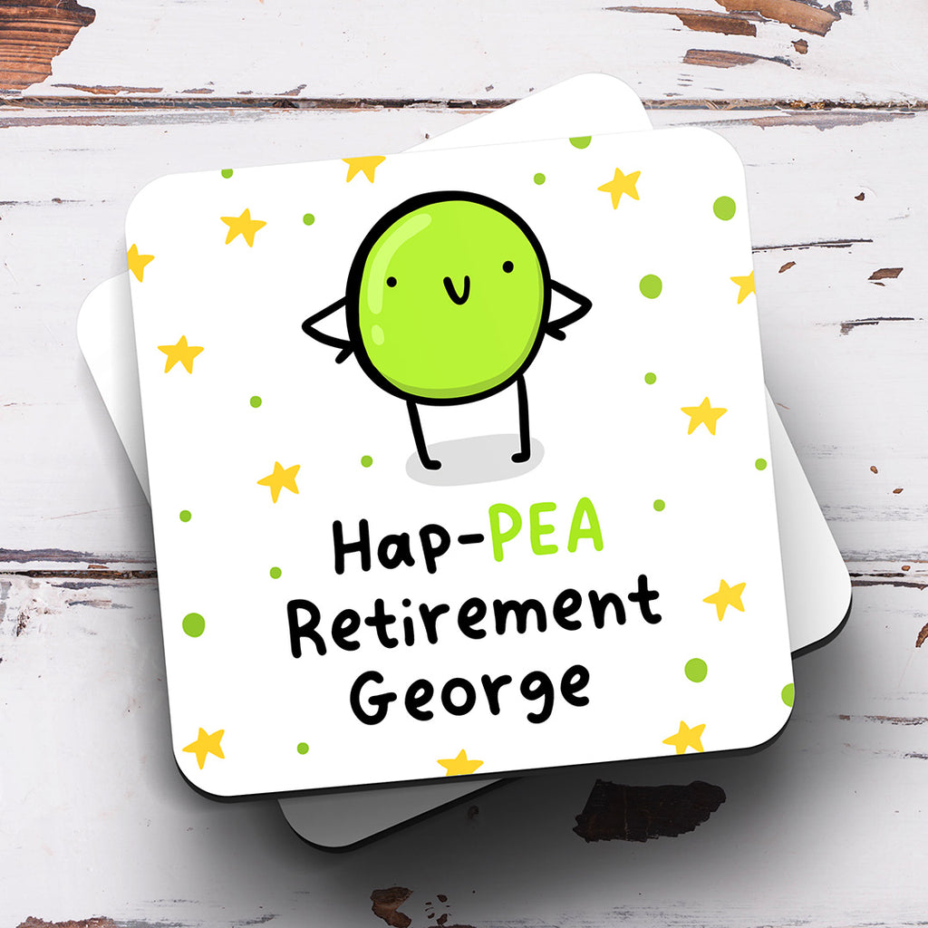 Personalised Coaster - Hap-pea Retirement
