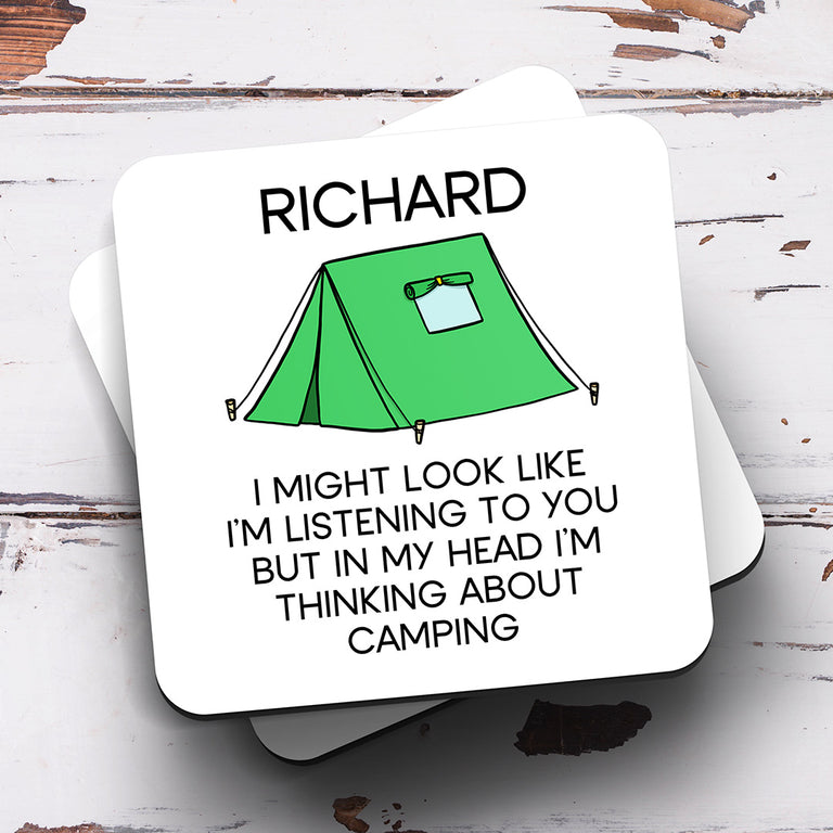 Personalised Coaster - Camping Thinking About