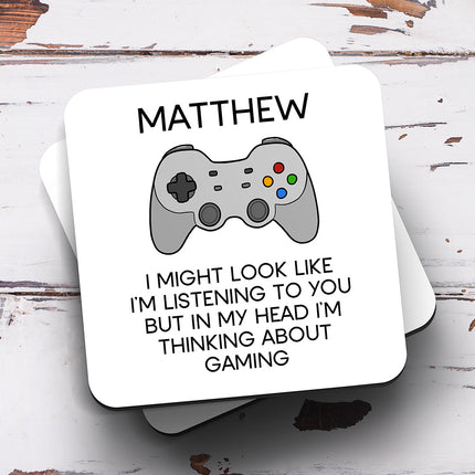 Thinking About Gaming Personalised Coaster - Arrow Gift Co