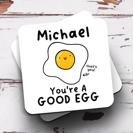 You're A Good Egg Personalised Coaster - Arrow Gift Co