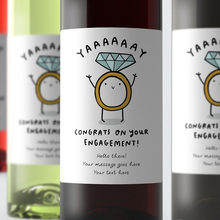 Yay Engagement Congrats Personalised Wine Label