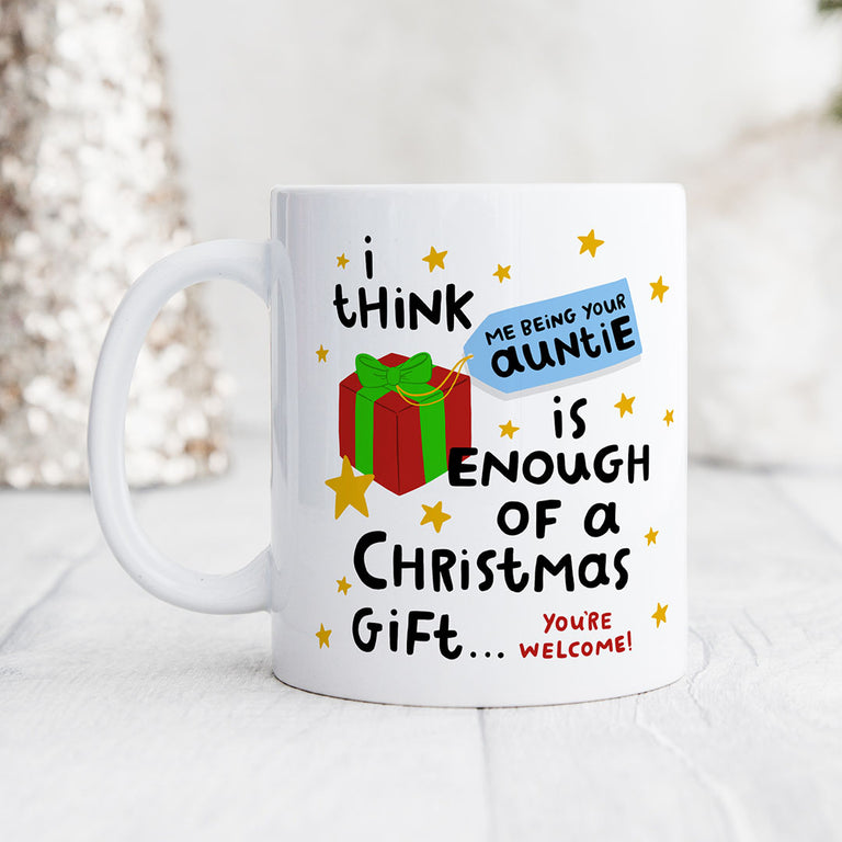 Personalised Christmas Mug - Auntie Enough