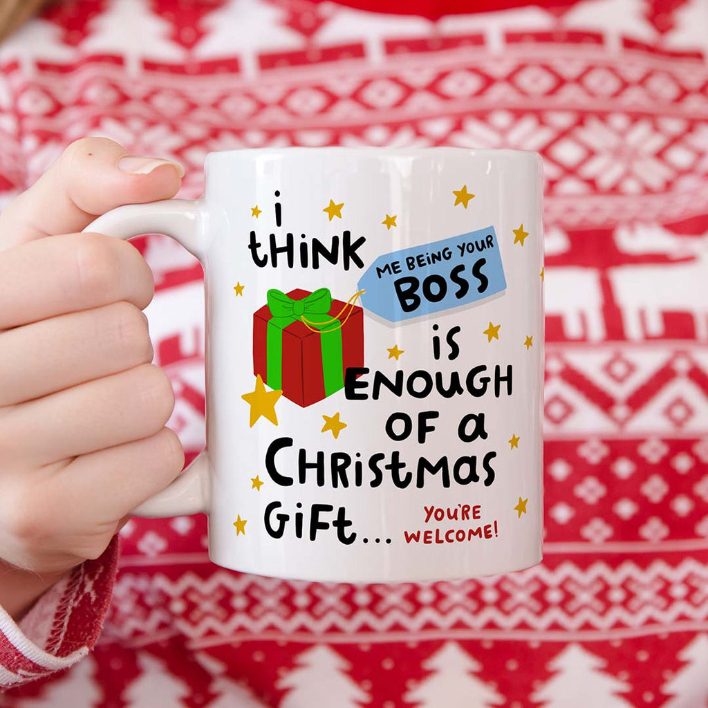 Personalised Christmas Mug - Boss Enough