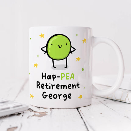 Hap-PEA Retirement Personalised Mug - Arrow Gift Co