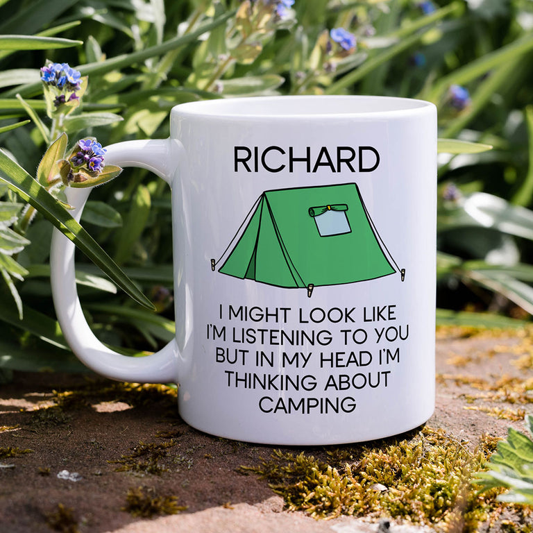 Personalised Mug - Camping Thinking About