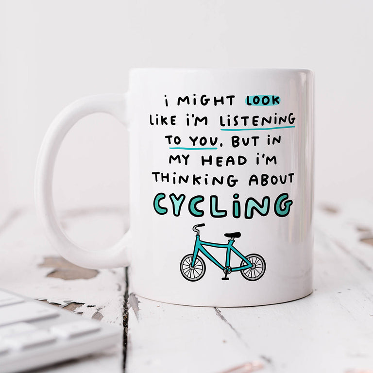 Personalised Mug - Cycling Thinking About
