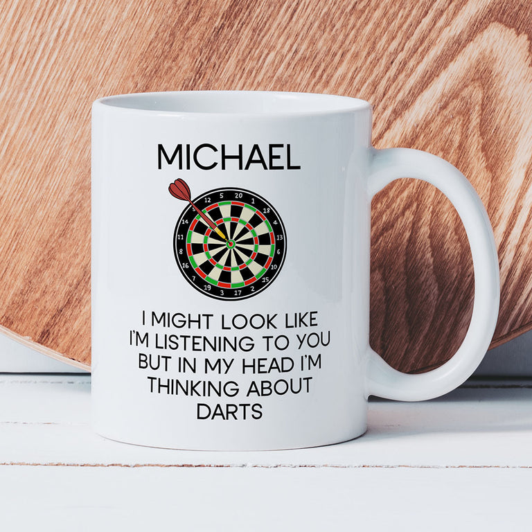 Personalised Mug - Darts Thinking About