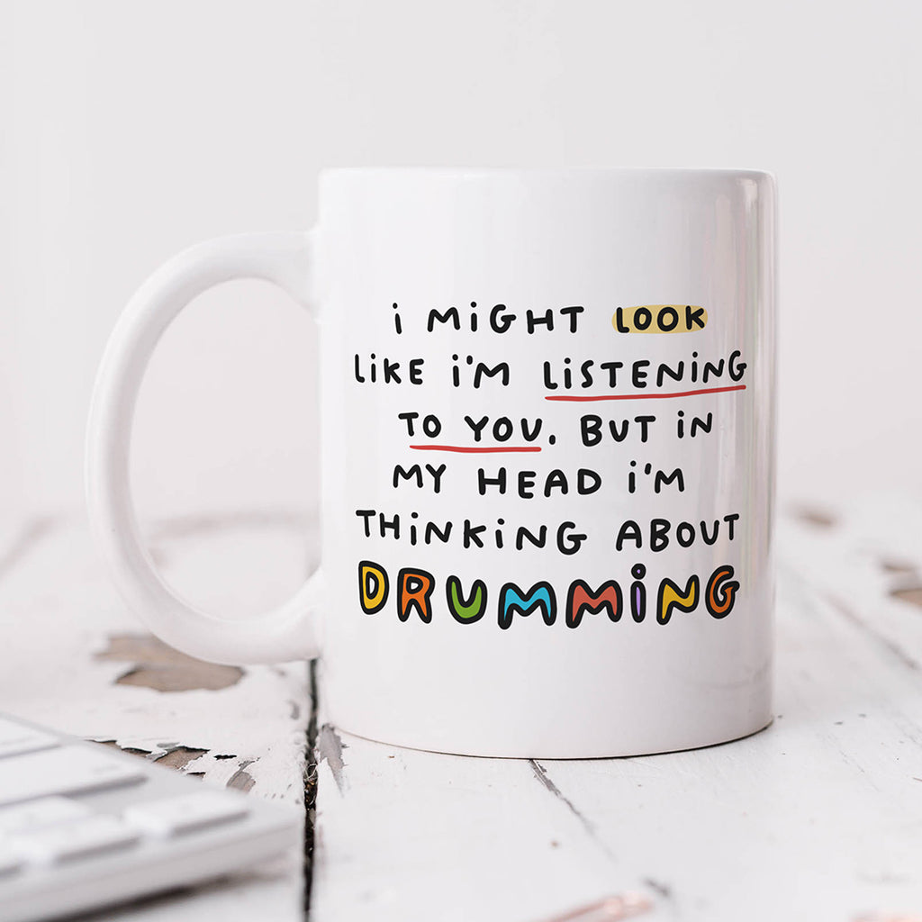 Personalised Mug - Drumming Thinking About
