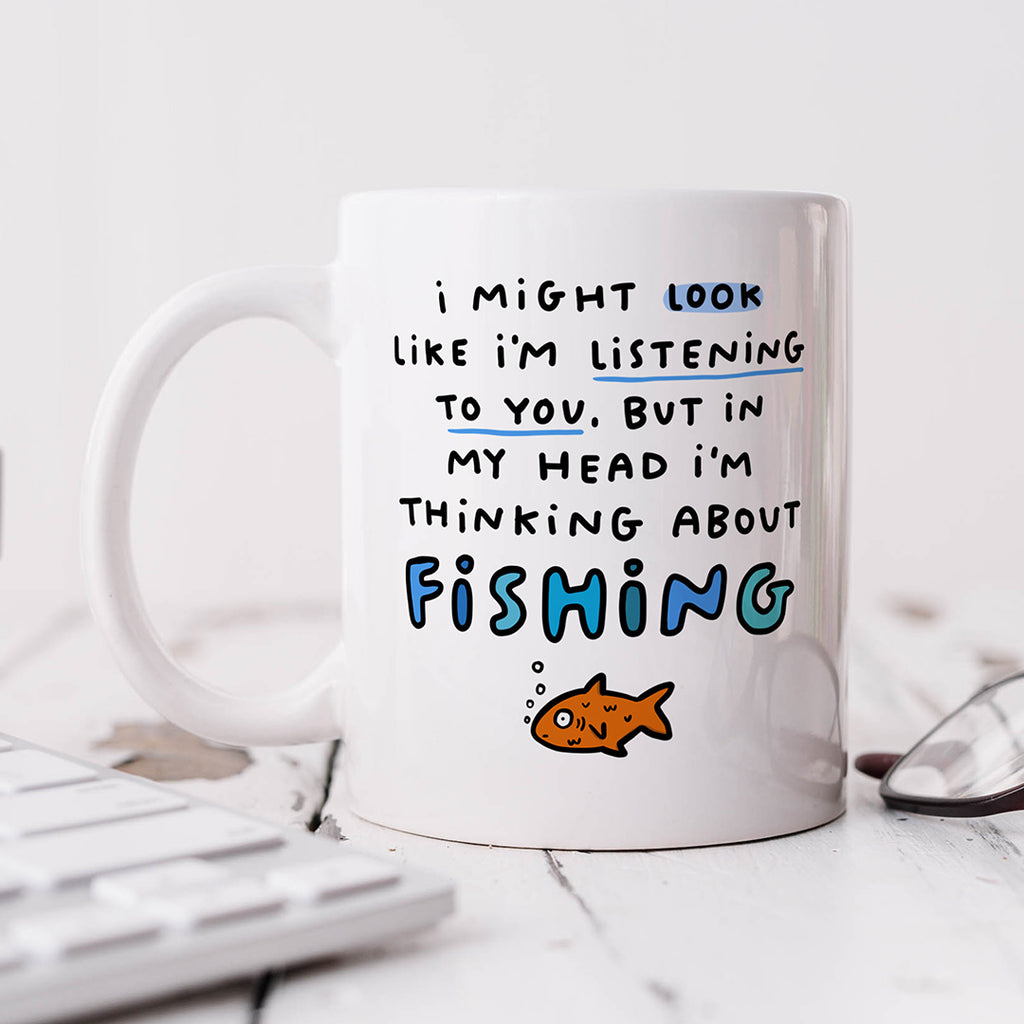 Personalised Mug - Fishing Thinking About