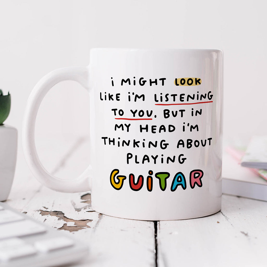 Personalised Mug - Guitar Thinking About