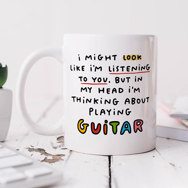 Personalised Mug - Guitar Thinking About