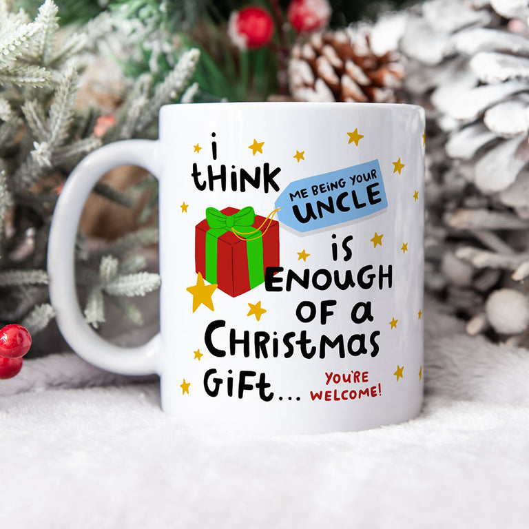 Personalised Christmas Mug - Uncle Enough