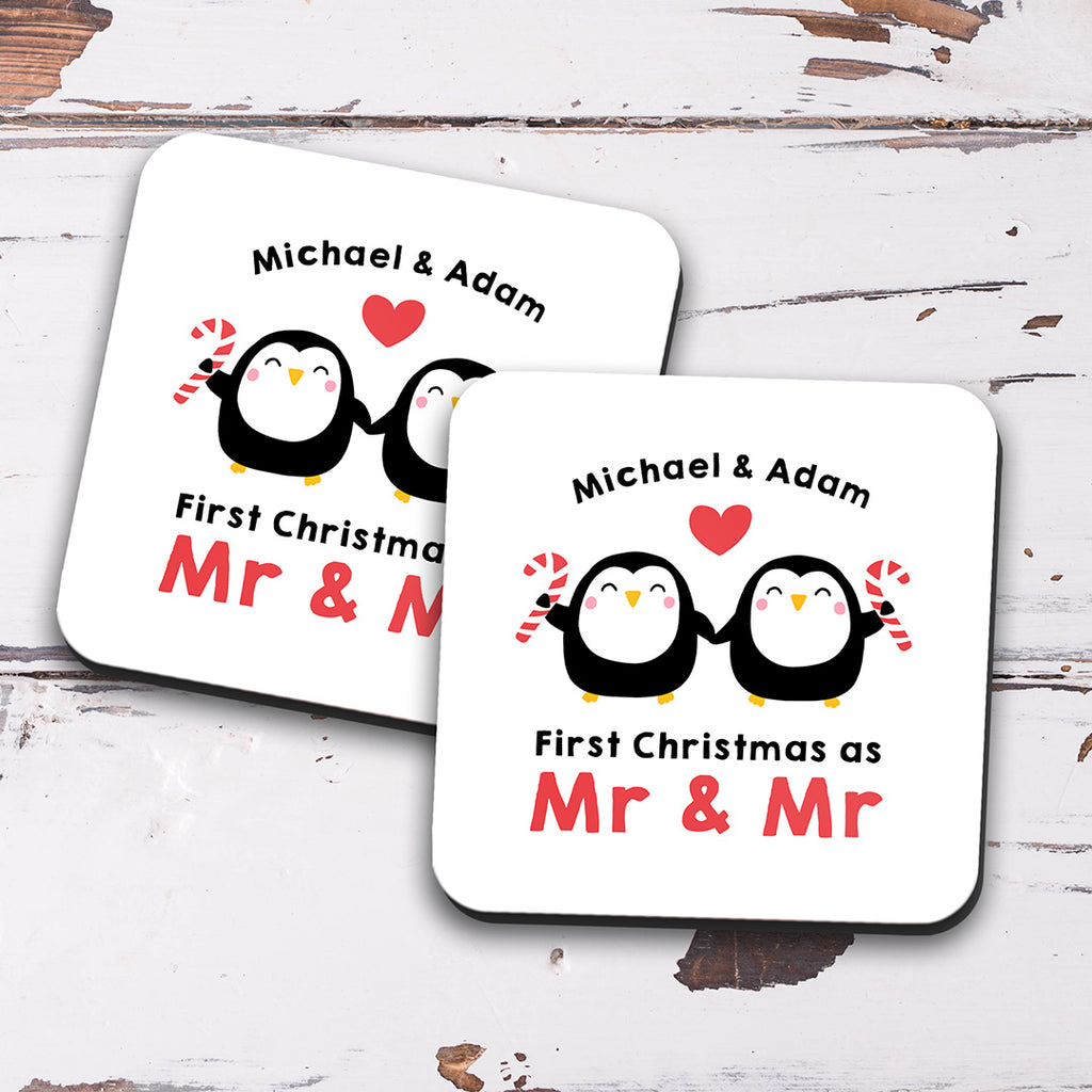 Personalised Set Of 2 Mugs - First Christmas Married