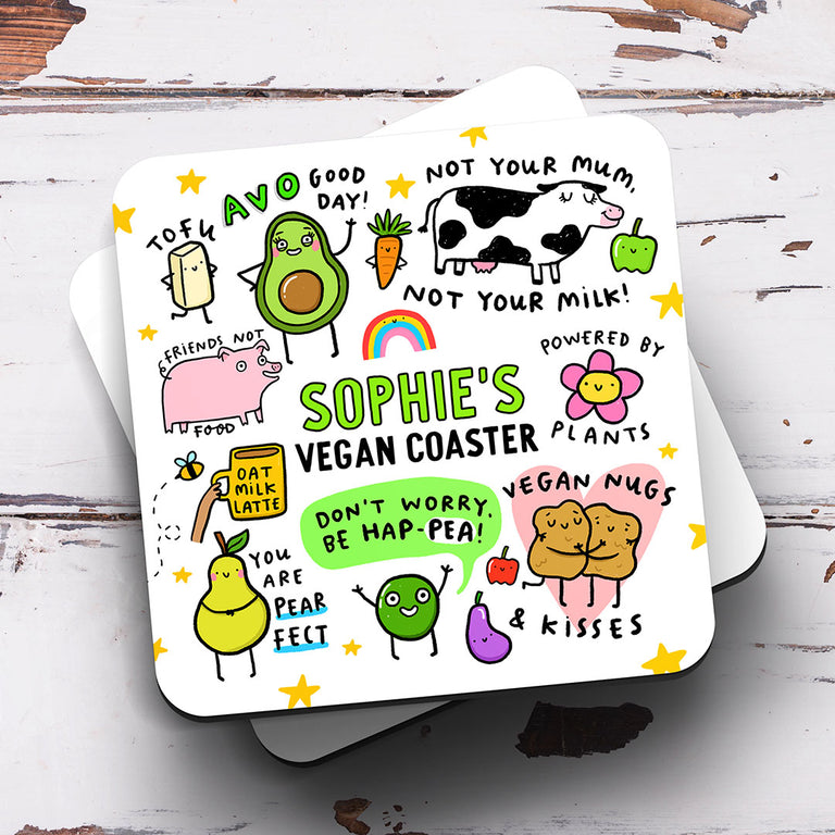 Personalised Coaster - Vegan Name
