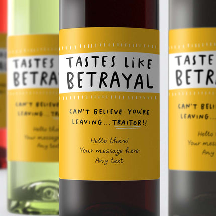 Tastes Like Betrayal Personalised Wine Label - Arrow Gift Co