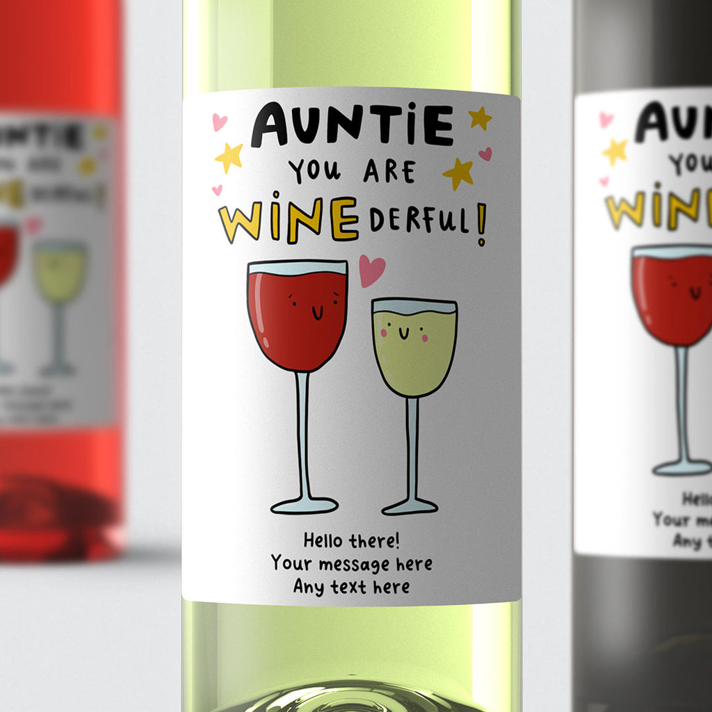 Personalised Wine Label - Auntie Winederful