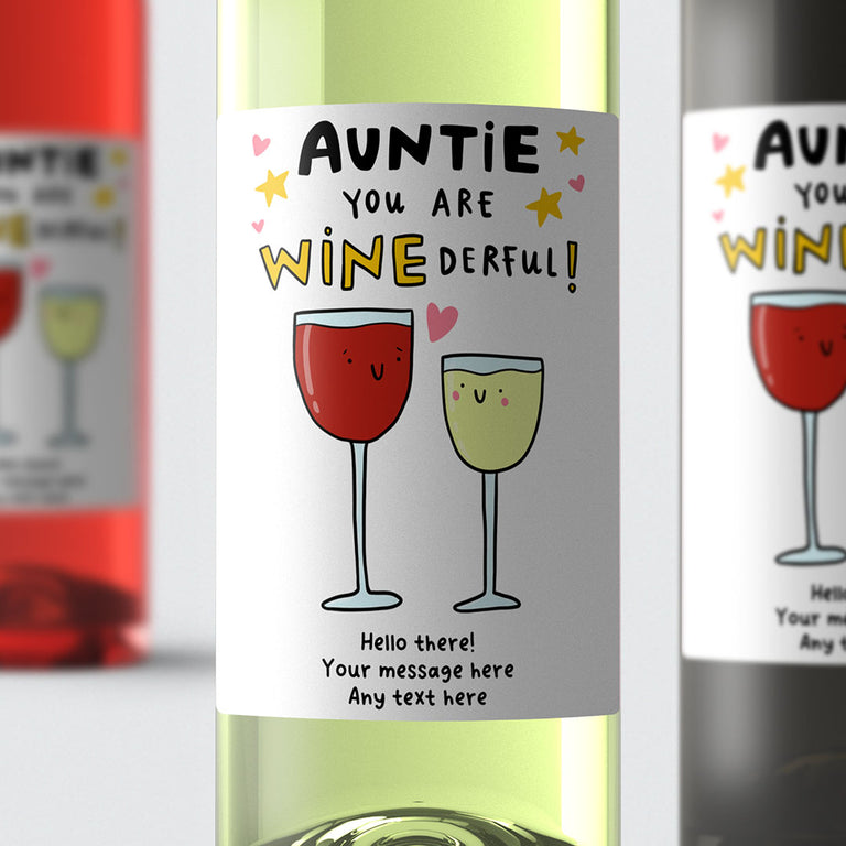 Personalised Wine Label - Auntie Winederful