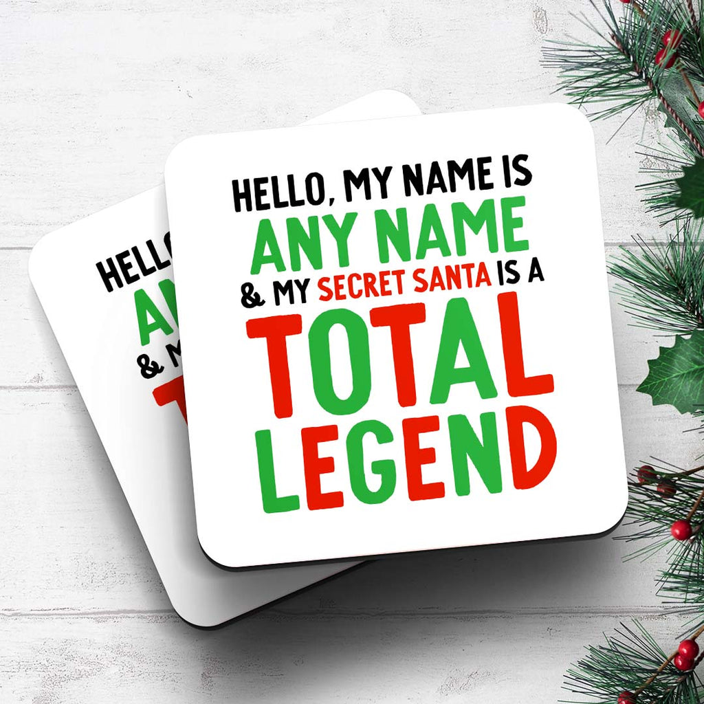 Secret Santa Total Legend Personalised Coaster