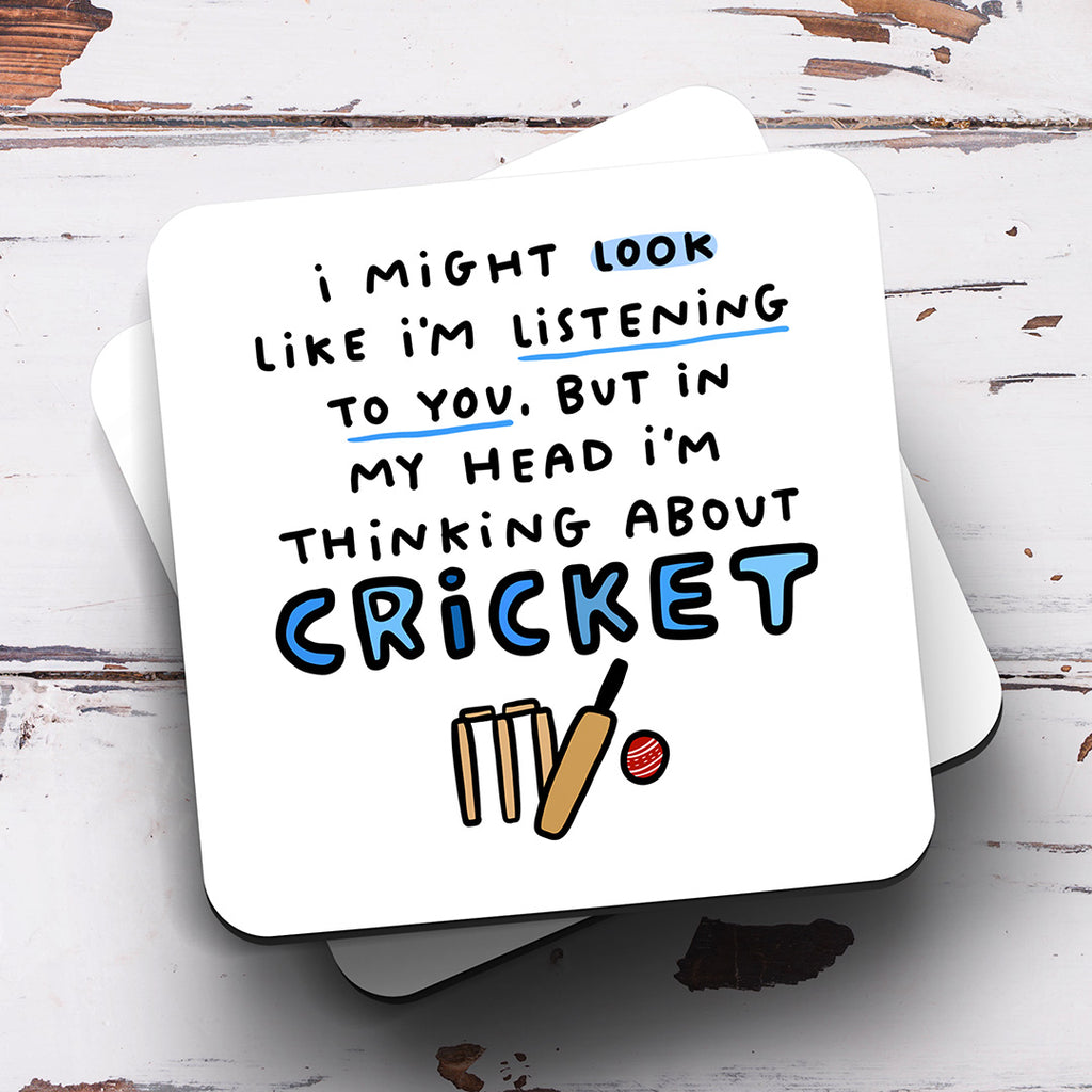 Personalised Mug - Cricket Thinking About